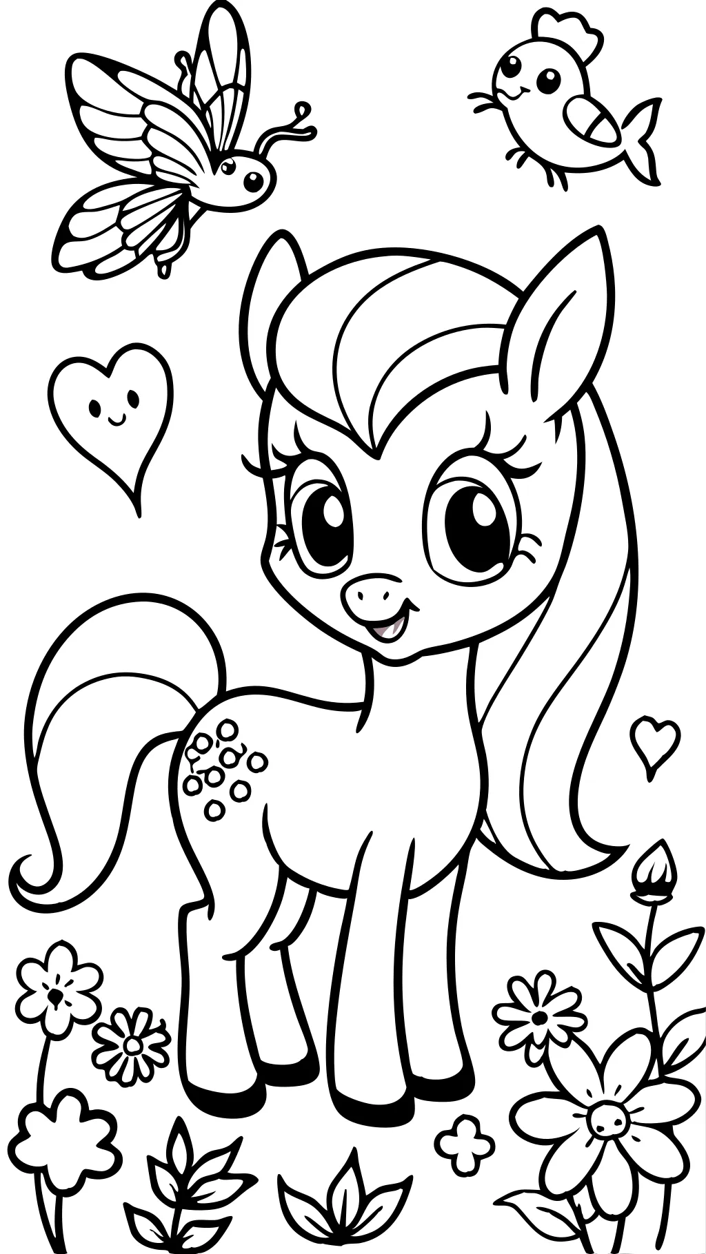 my little pony coloring page fluttershy